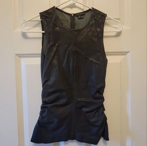 Theory faux leather top